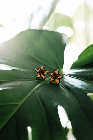 Plumeria Stud Earrings