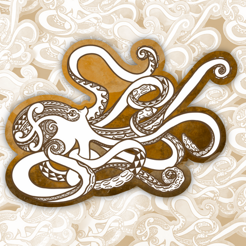 Octopus Tribal Sticker