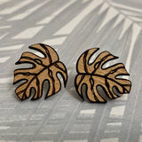 Monstera Stud Earrings