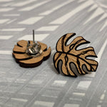 Monstera Stud Earrings